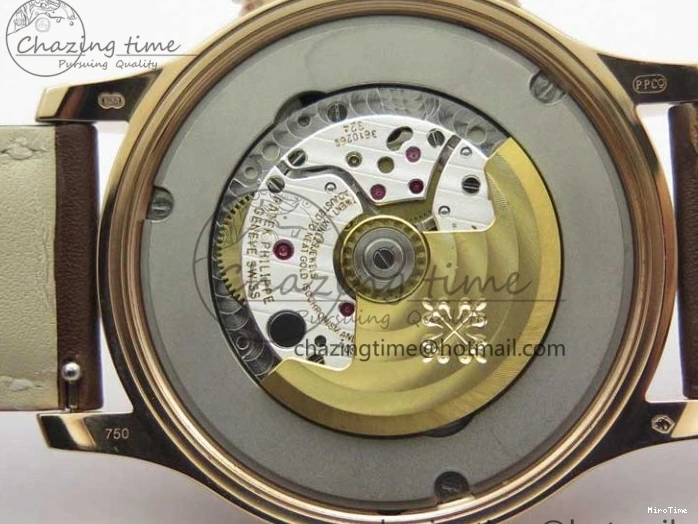 MIROTIME 0406 Calatrava 5524R Pilot Travel Time RG GRF Brown Dial on Brown Leather Strap MIYOTA TopPick 7155